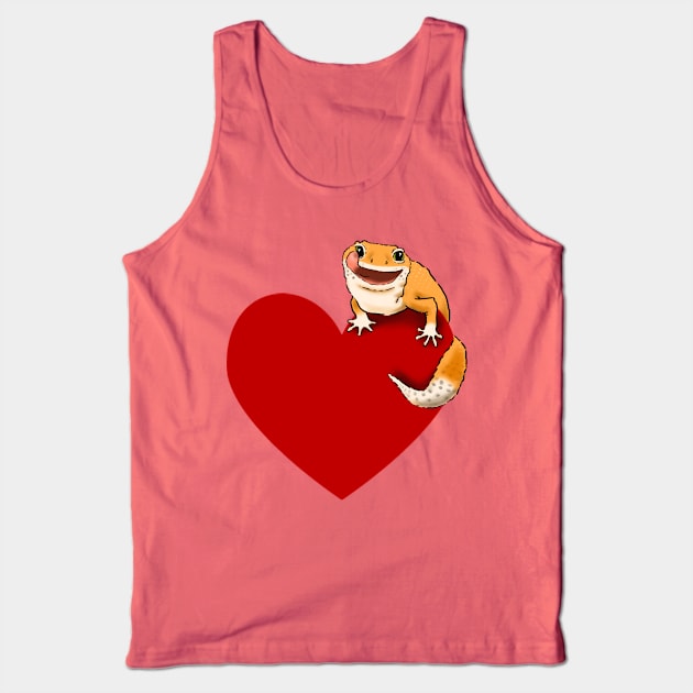 Leopard Gecko Lover, Smiling Gecko on Heart, Gecko Mom, Gecko Dad, Gecko Kids Tank Top by sockdogs